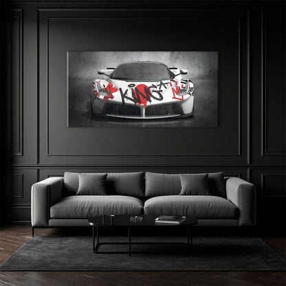 Ferrari Graffiti Wall Art  | Street Art  | Pop Art Canvas Print Cars
