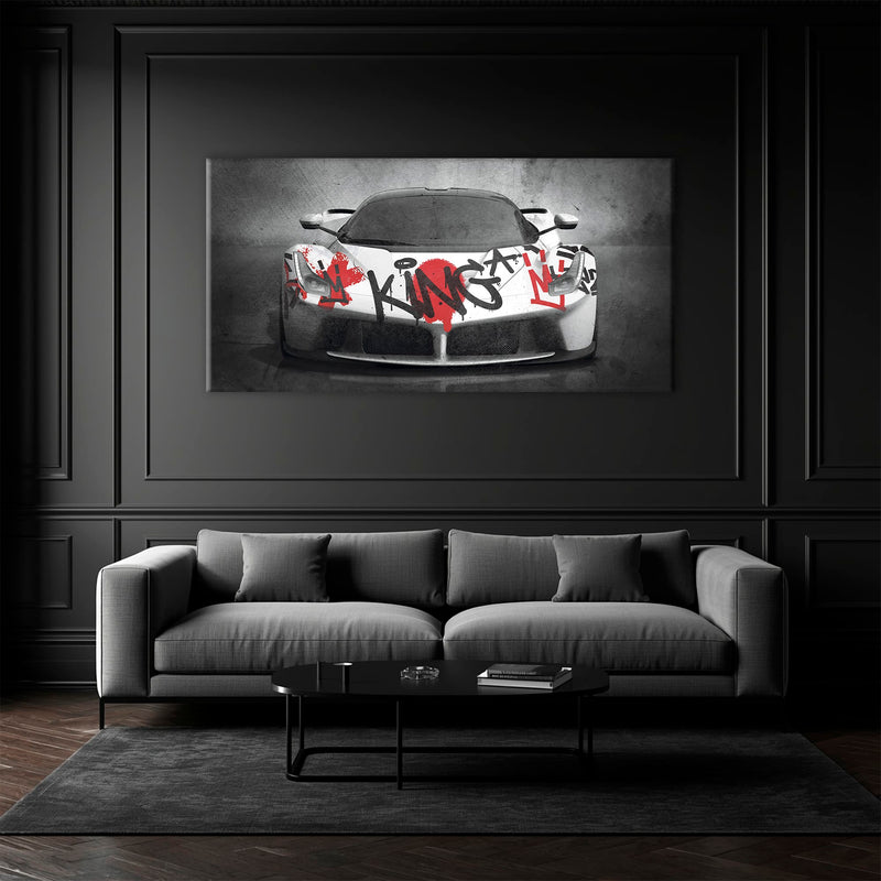 Ferrari Graffiti Wall Art  | Street Art  | Pop Art Canvas Print Cars