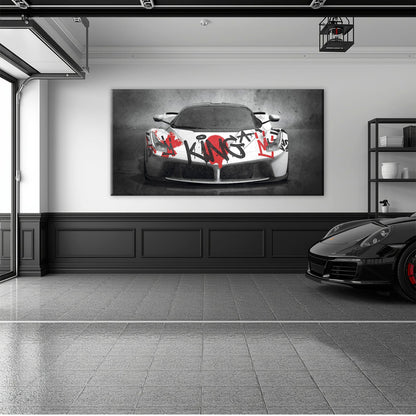 Ferrari Graffiti Wall Art  | Street Art  | Pop Art Canvas Print Cars