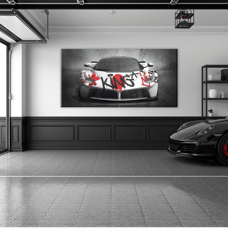 Ferrari Graffiti Wall Art  | Street Art  | Pop Art Canvas Print Cars