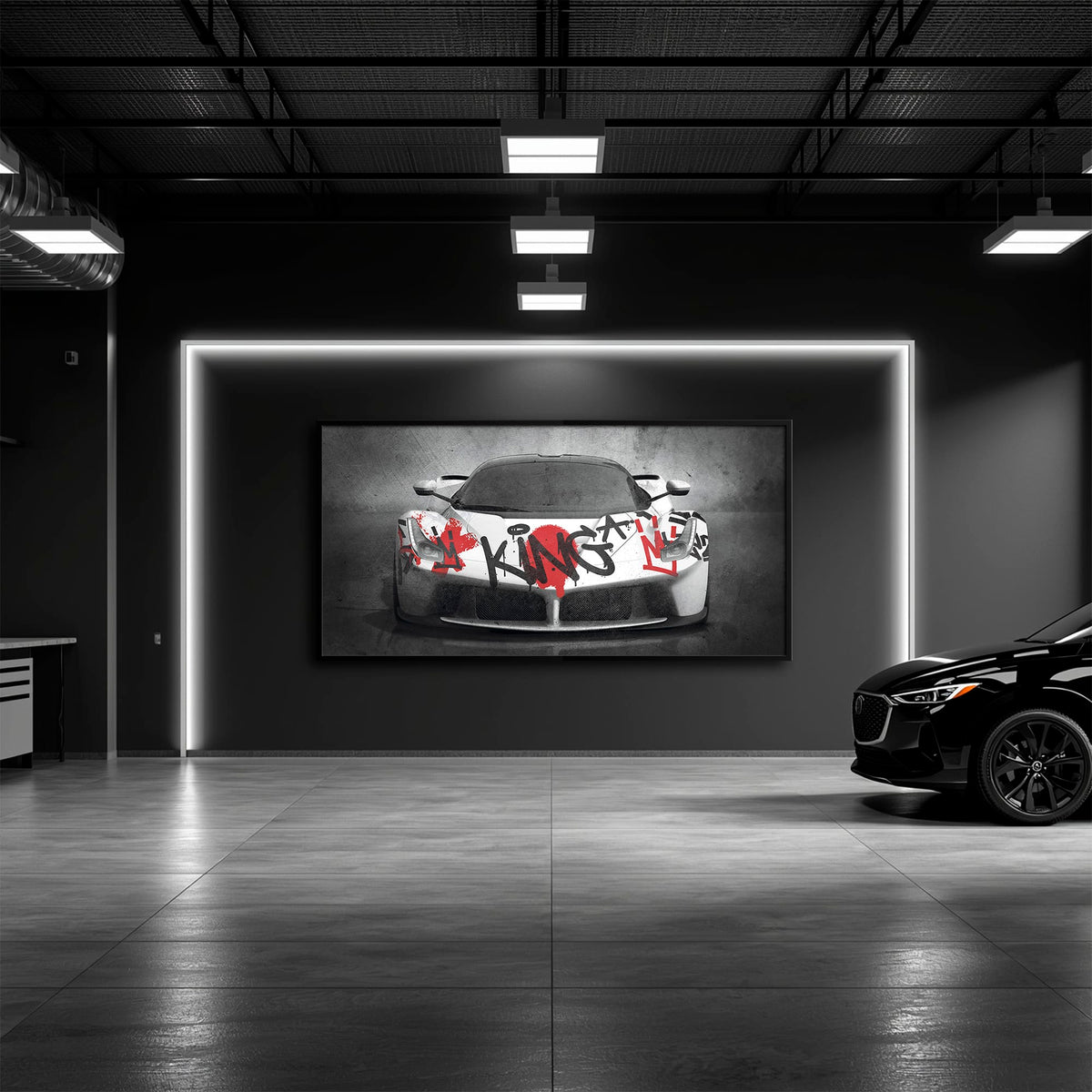 Ferrari Graffiti Wall Art  | Street Art  | Pop Art Canvas Print Cars