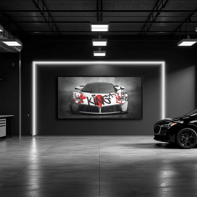 Ferrari Graffiti Wall Art  | Street Art  | Pop Art Canvas Print Cars