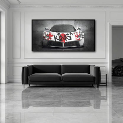 Ferrari Graffiti Wall Art  | Street Art  | Pop Art Canvas Print Cars