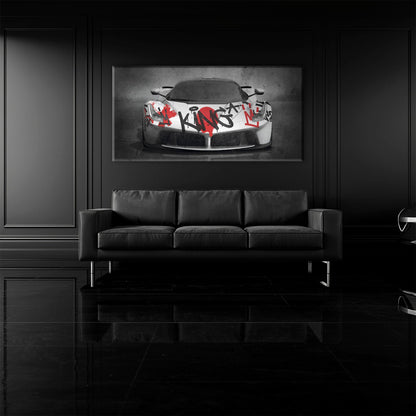 Ferrari Graffiti Wall Art  | Street Art  | Pop Art Canvas Print Cars