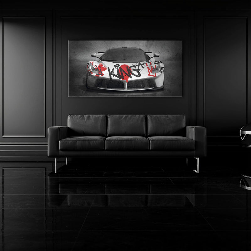 Ferrari Graffiti Wall Art  | Street Art  | Pop Art Canvas Print Cars