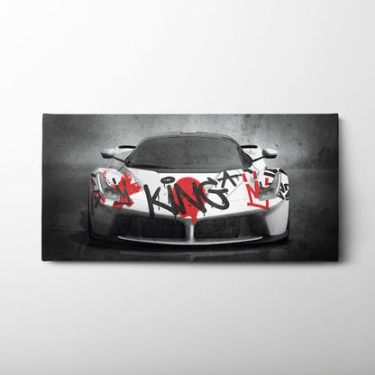 Ferrari Graffiti Wall Art  | Street Art  | Pop Art Canvas Print Cars