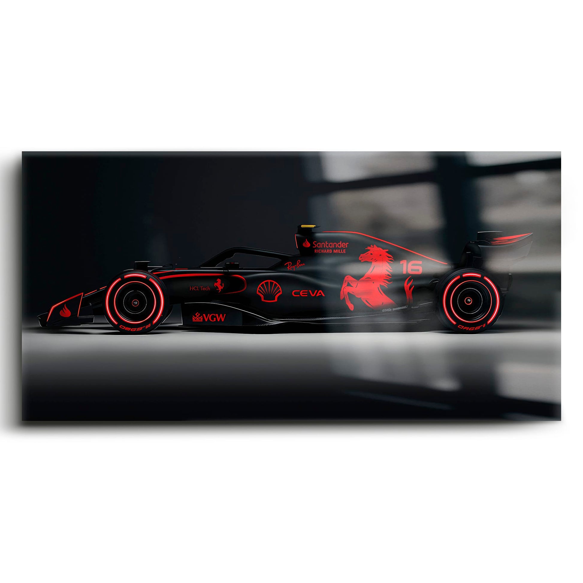 Ferrari Neon Velocity F1 Wall Art | Formula One Decor Cars