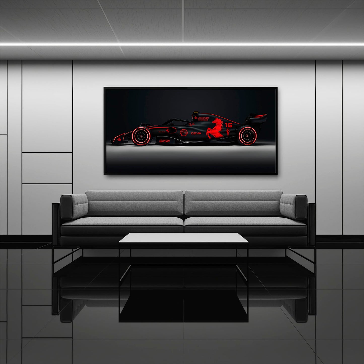 Ferrari Neon Velocity F1 Wall Art | Formula One Decor Cars