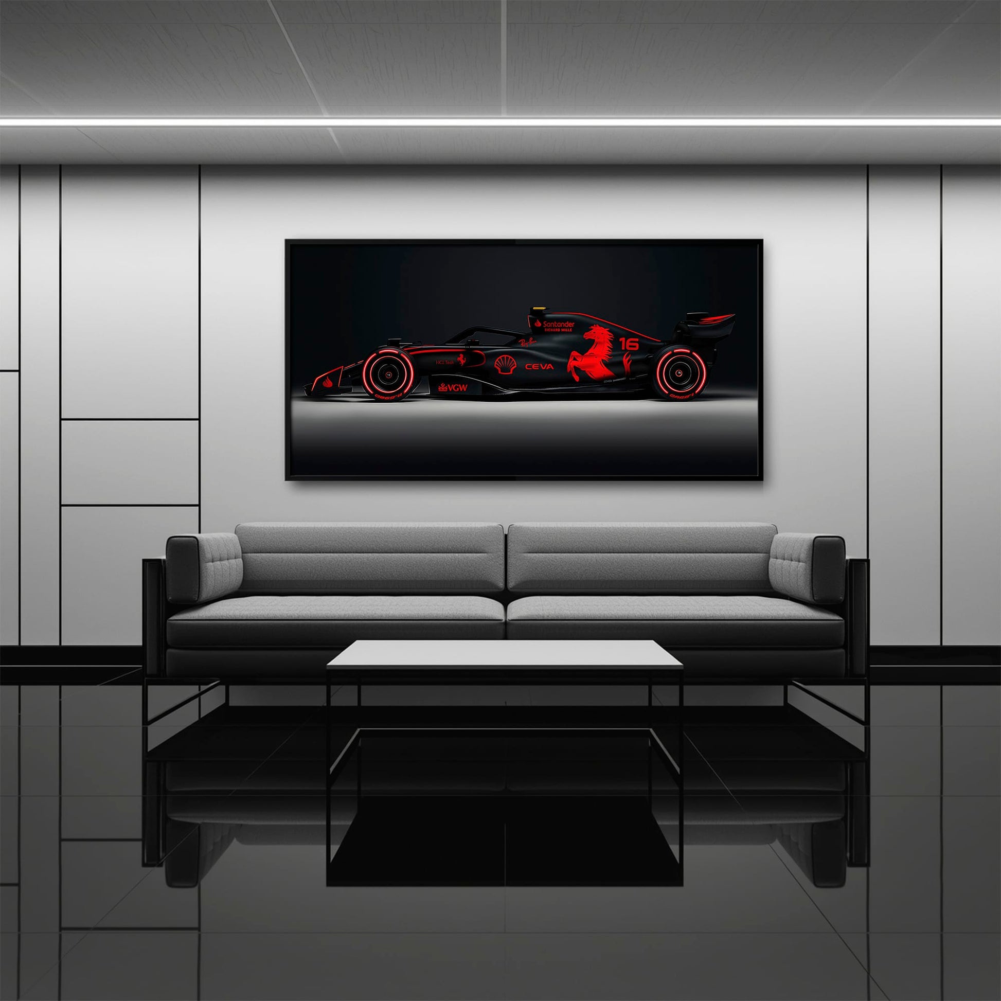 Ferrari Neon Velocity F1 Wall Art | Formula One Decor Cars