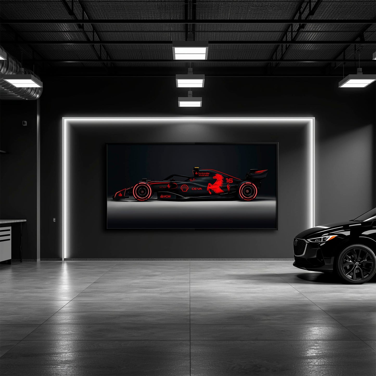 Ferrari Neon Velocity F1 Wall Art | Formula One Decor Cars