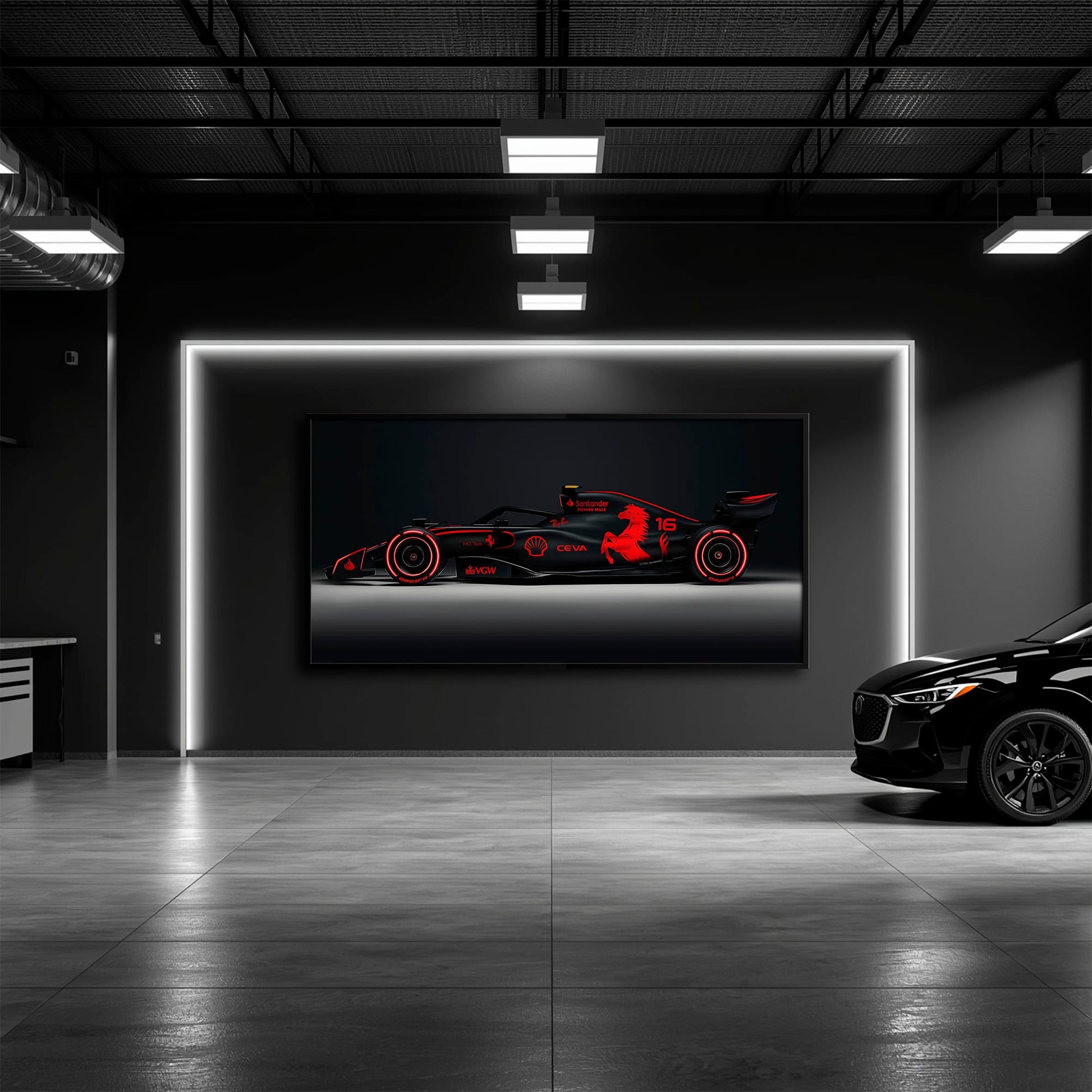 Ferrari Neon Velocity F1 Wall Art | Formula One Decor Cars