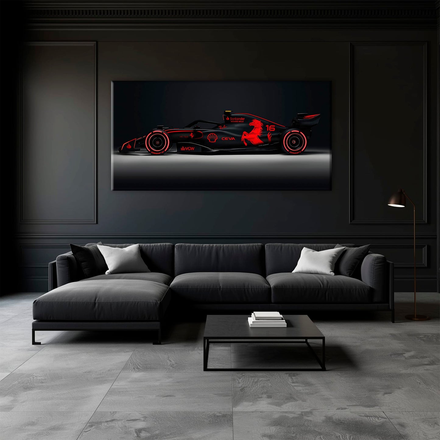 Ferrari Neon Velocity F1 Wall Art | Formula One Decor Cars