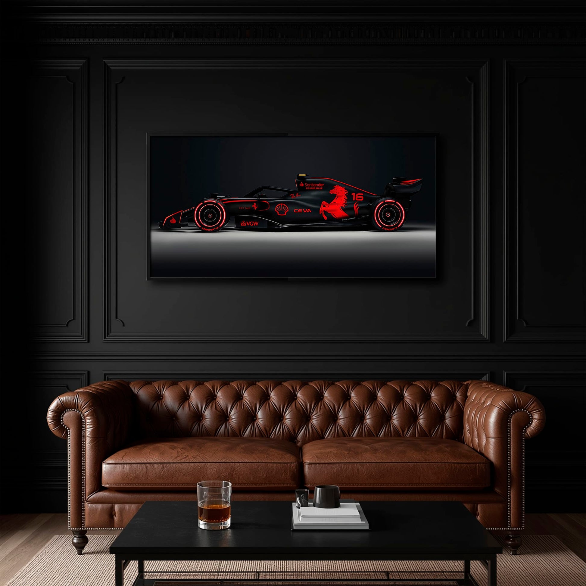 Ferrari Neon Velocity F1 Wall Art | Formula One Decor Cars