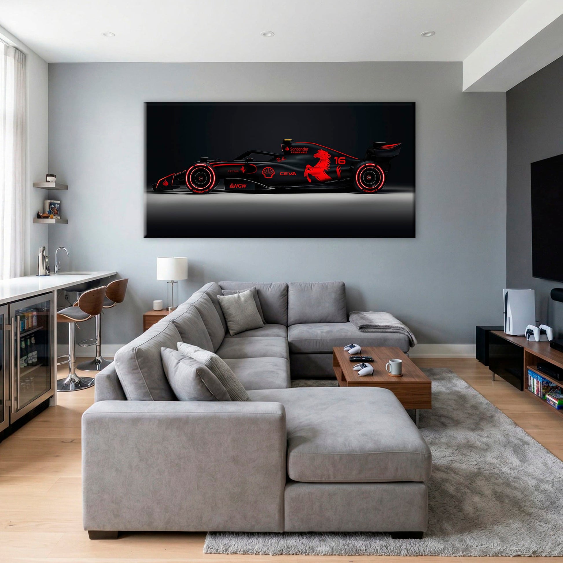 Ferrari Neon Velocity F1 Wall Art | Formula One Decor Cars