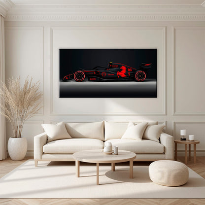Ferrari Neon Velocity F1 Wall Art | Formula One Decor Cars