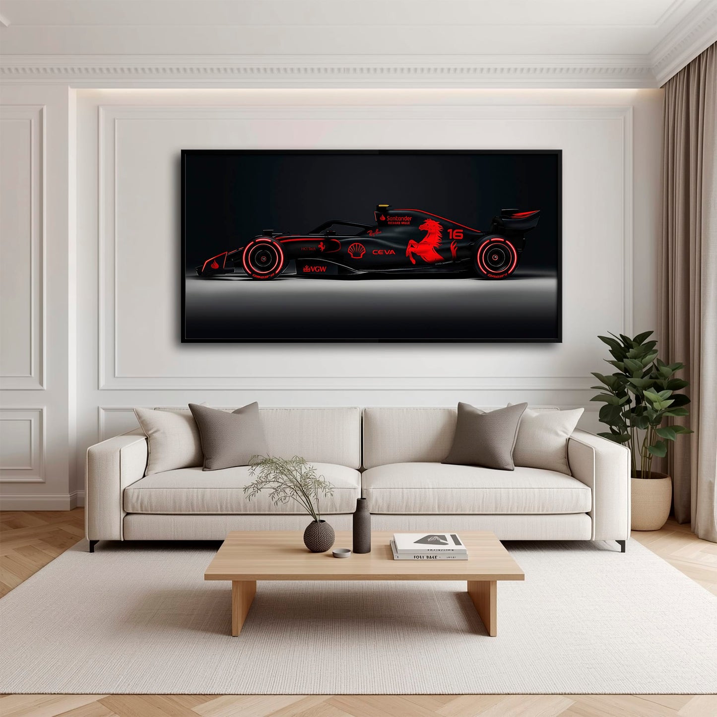 Ferrari Neon Velocity F1 Wall Art | Formula One Decor Cars