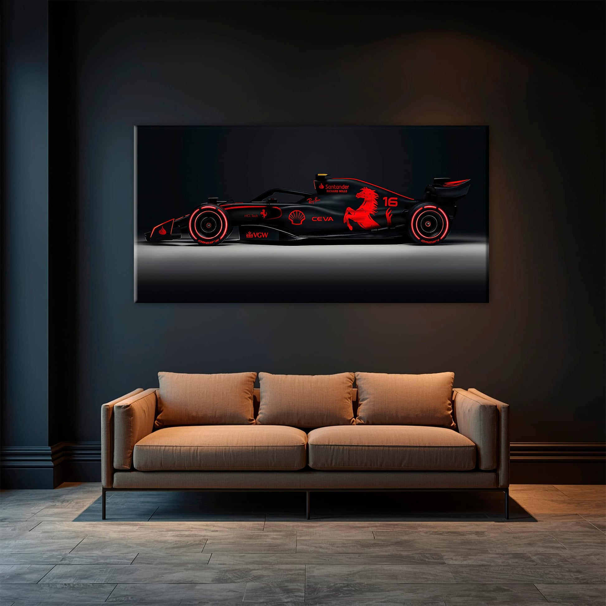 Ferrari Neon Velocity F1 Wall Art | Formula One Decor Cars