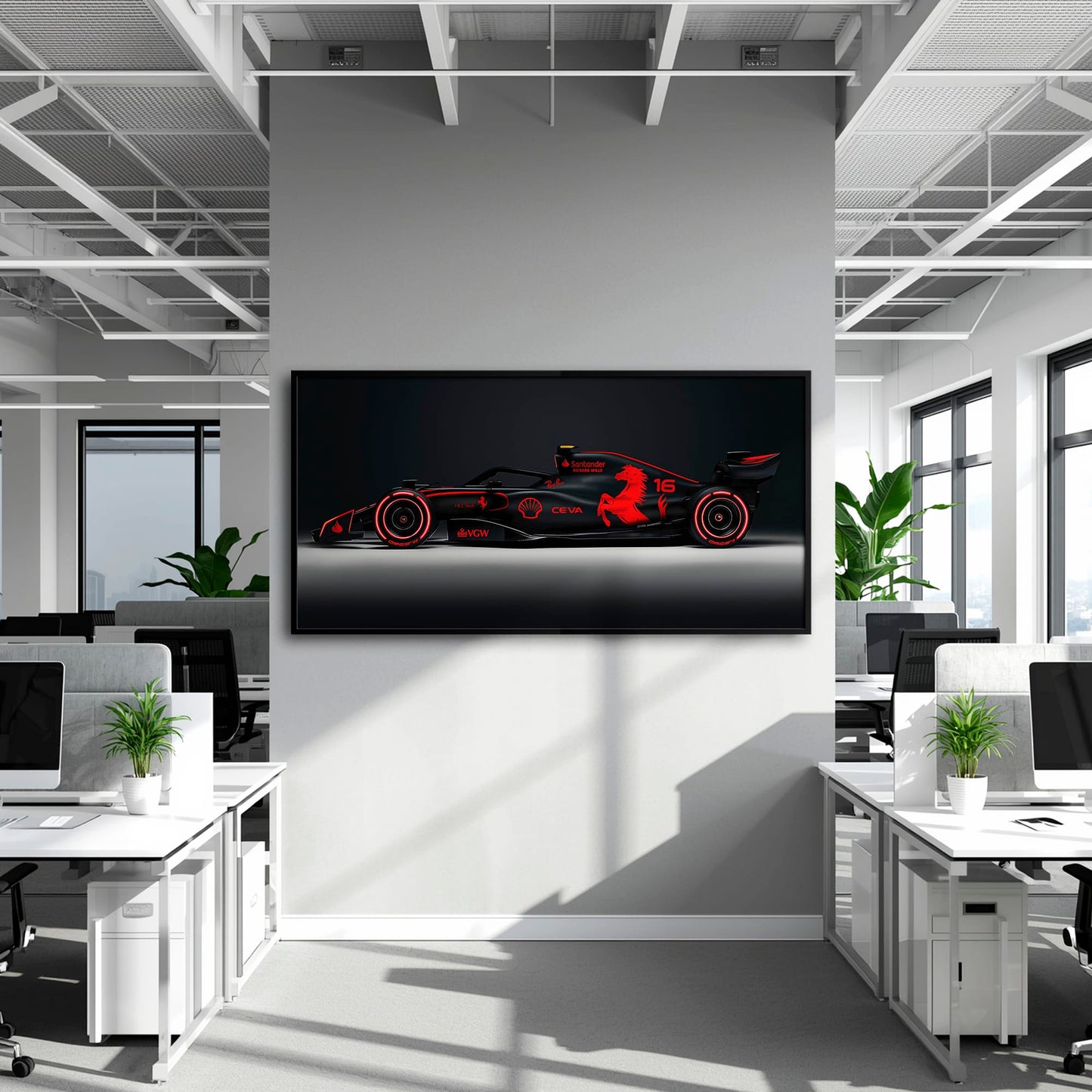 Ferrari Neon Velocity F1 Wall Art | Formula One Decor Cars