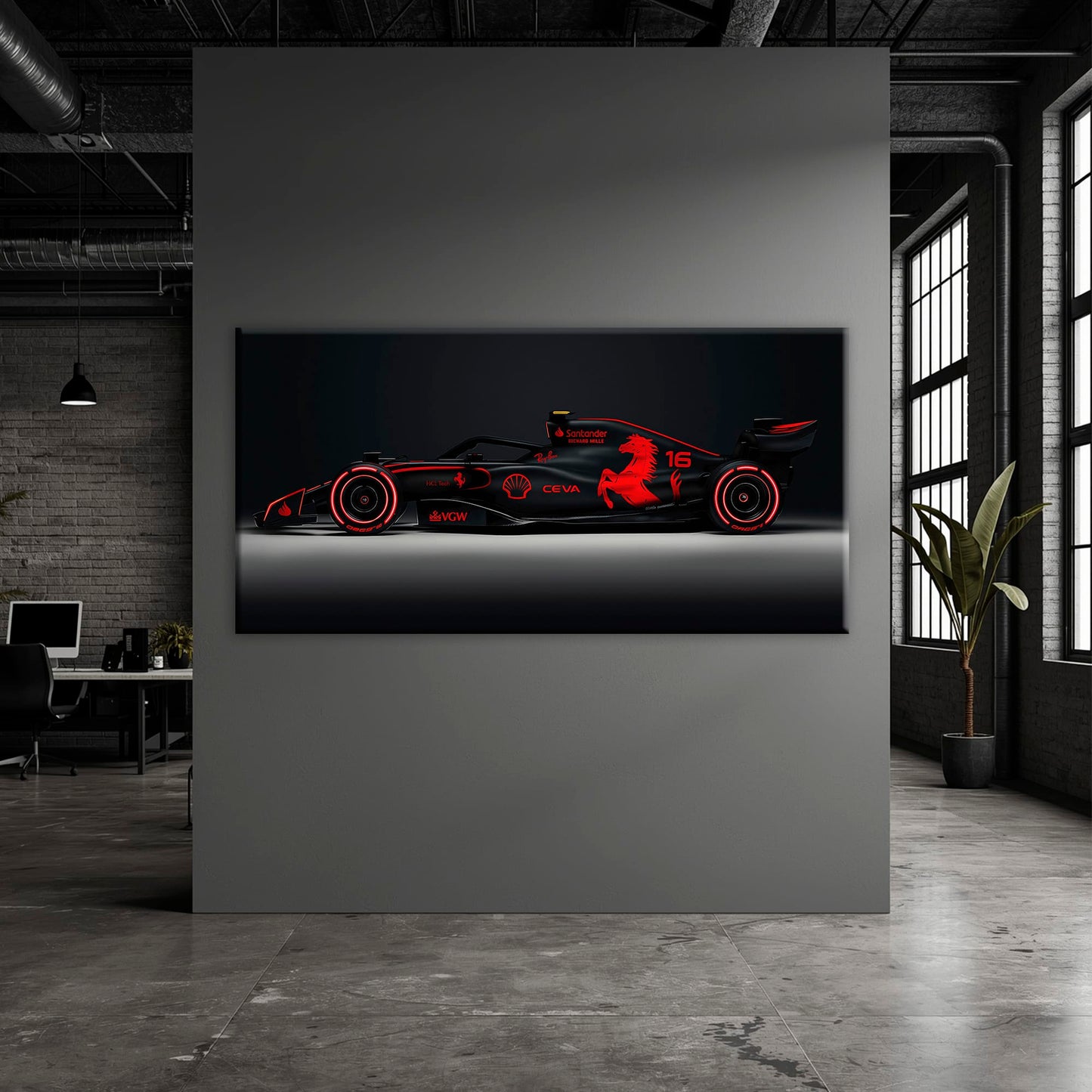 Ferrari Neon Velocity F1 Wall Art | Formula One Decor Cars