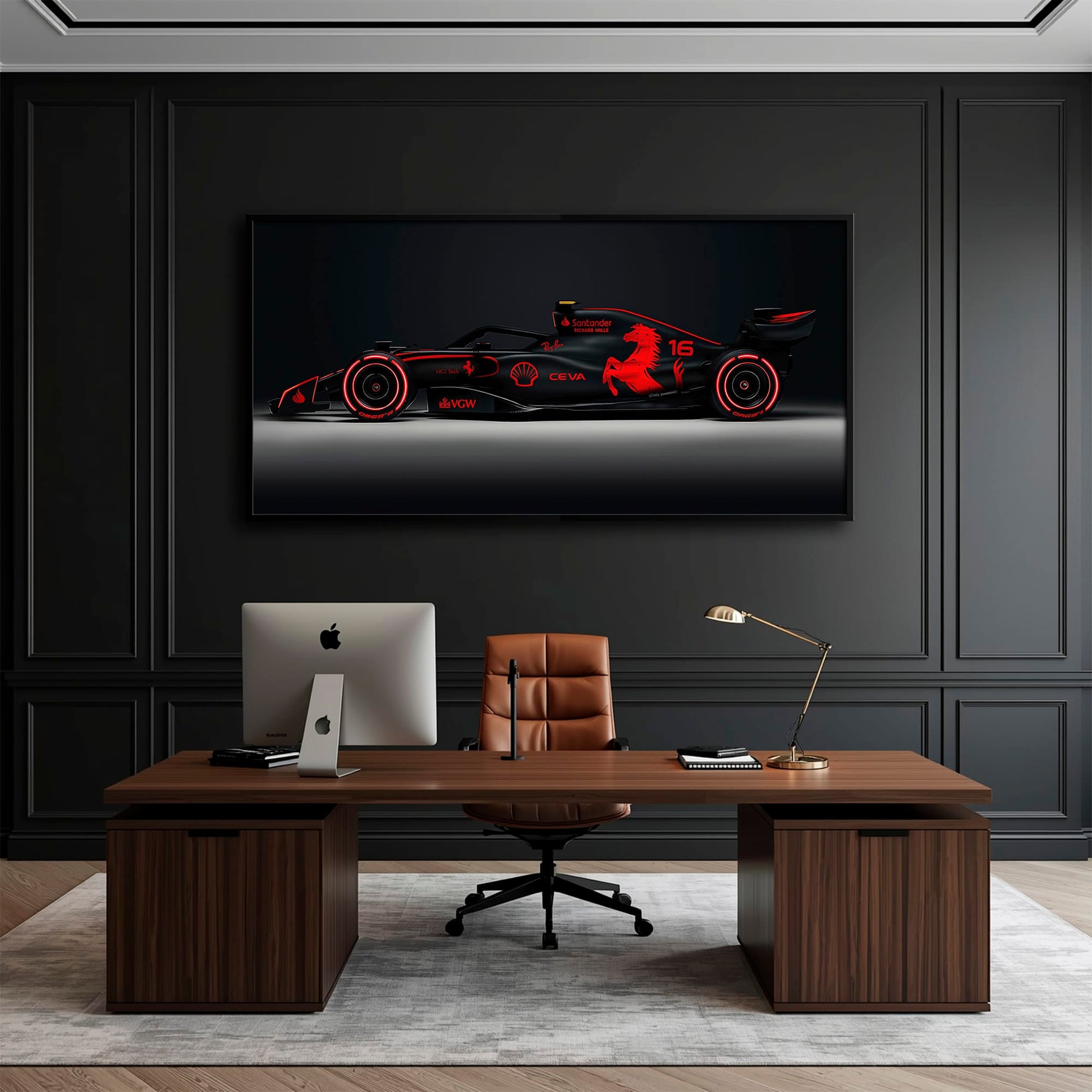 Ferrari Neon Velocity F1 Wall Art | Formula One Decor Cars