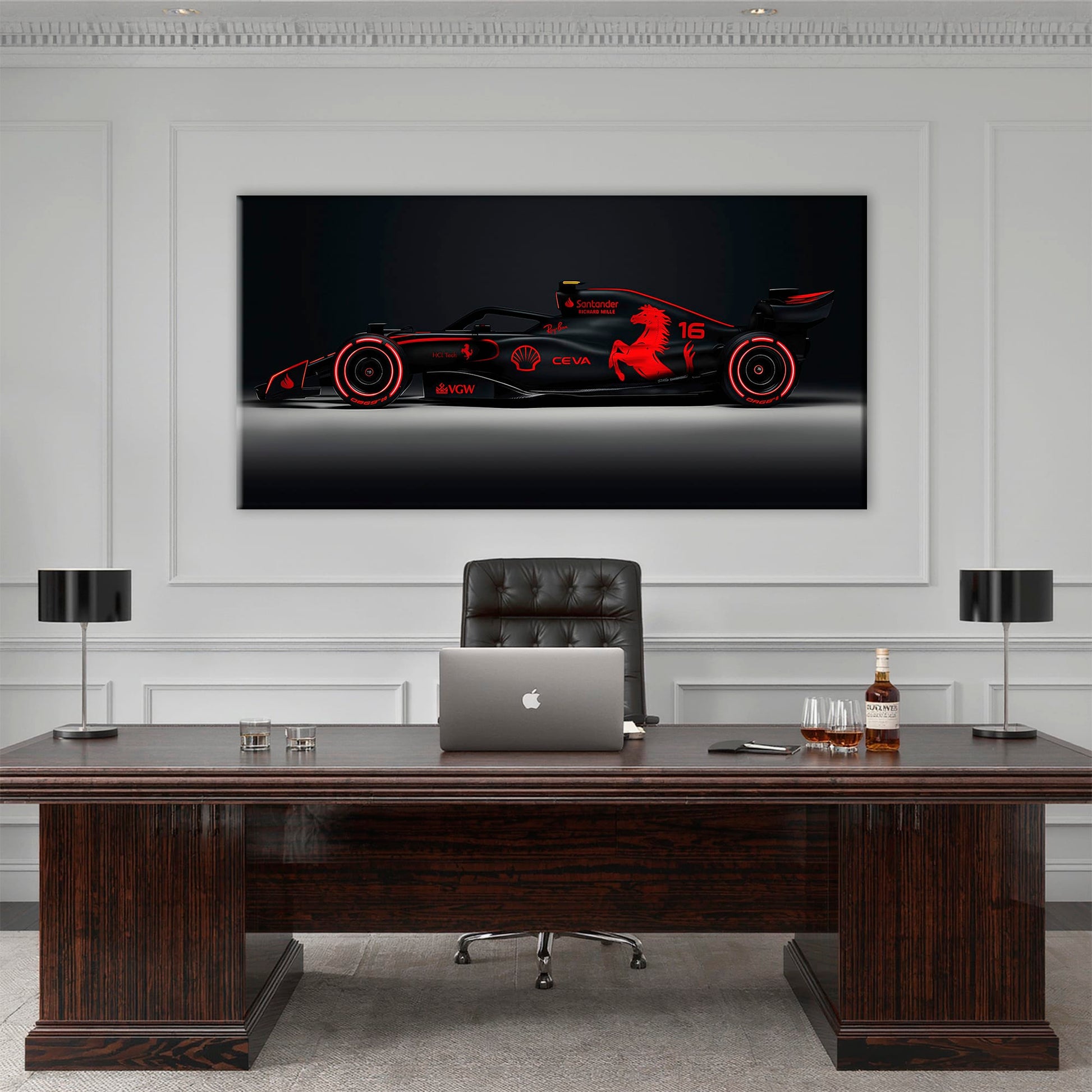 Ferrari Neon Velocity F1 Wall Art | Formula One Decor Cars