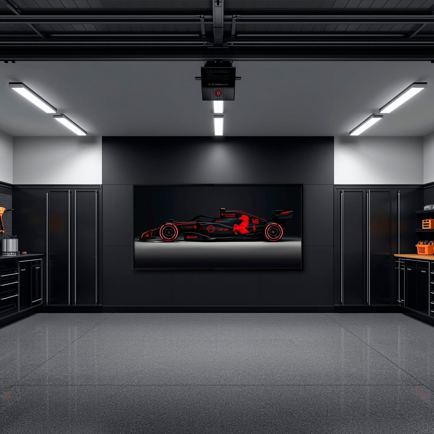 Ferrari Neon Velocity F1 Wall Art | Formula One Decor Cars