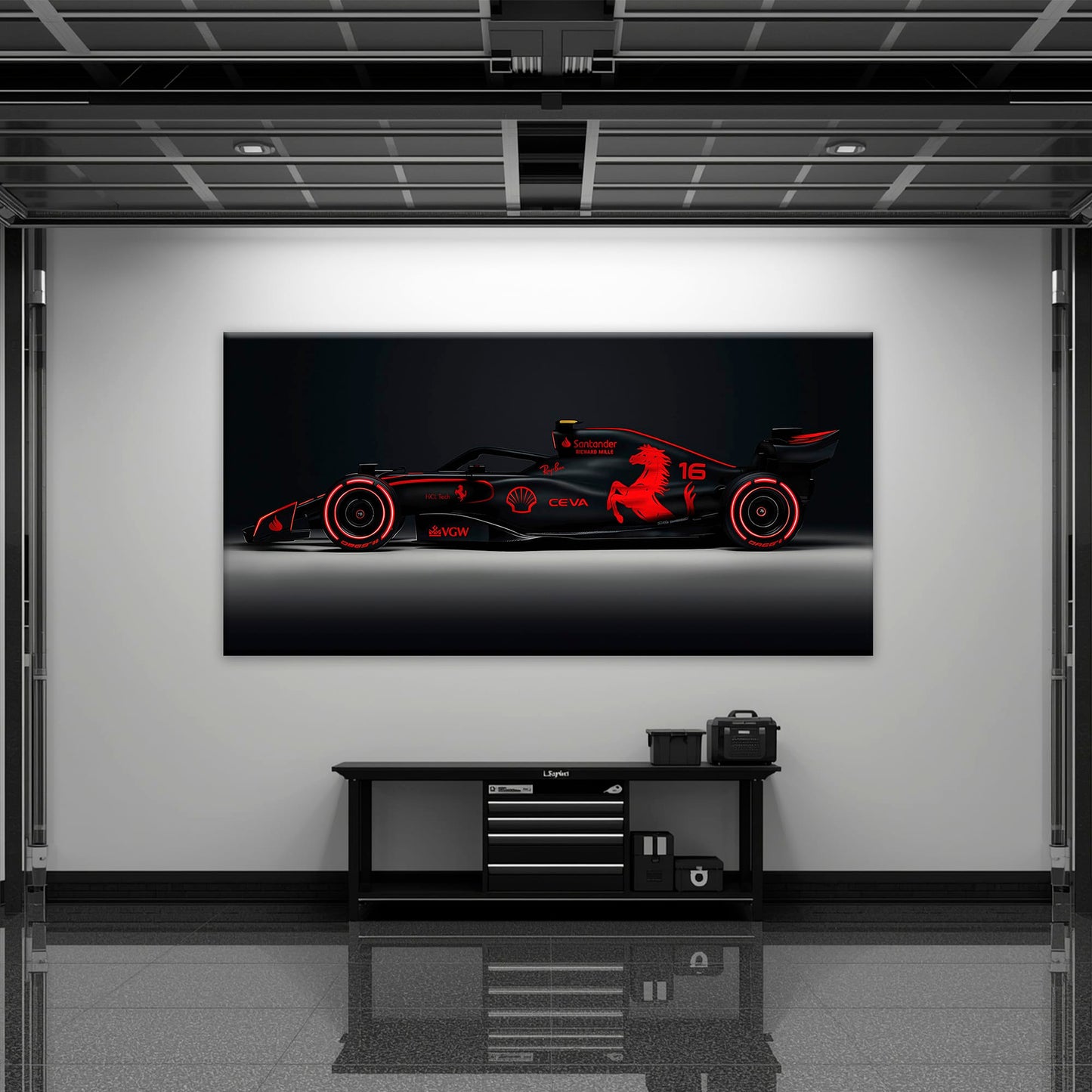 Ferrari Neon Velocity F1 Wall Art | Formula One Decor Cars