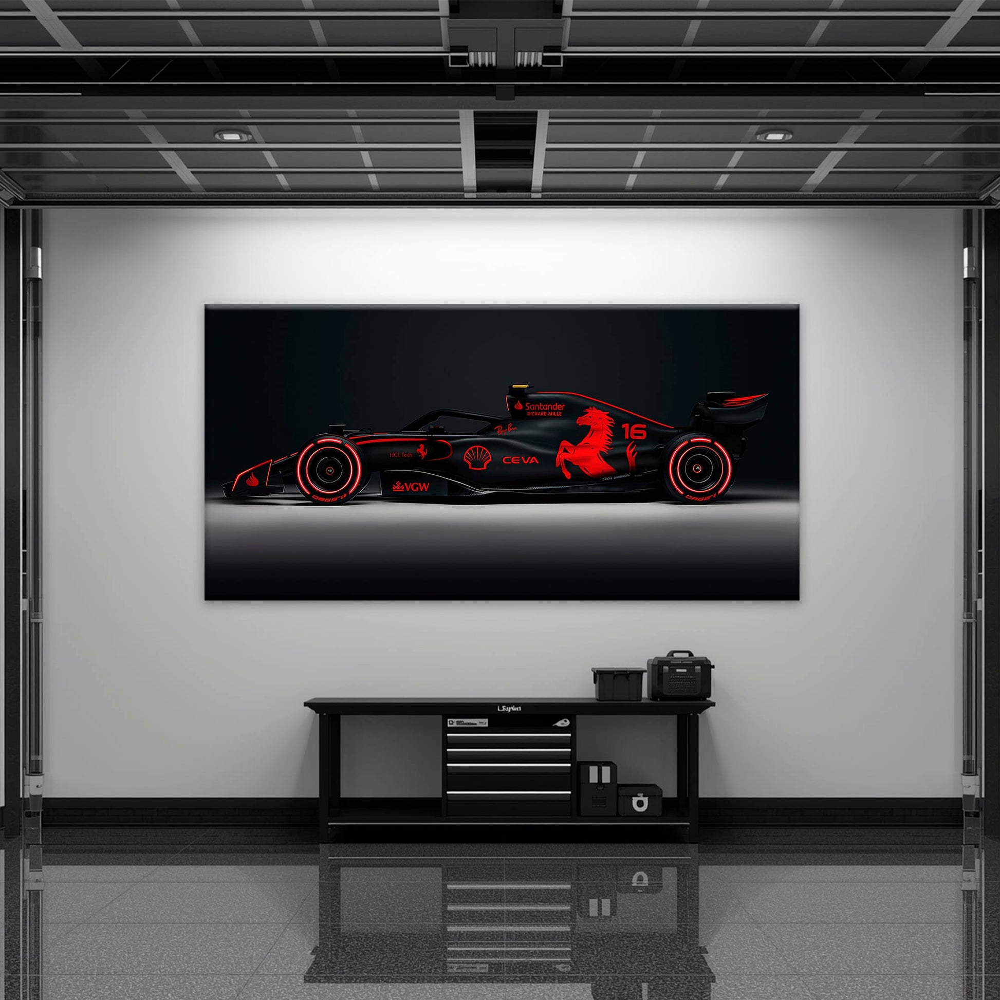 Ferrari Neon Velocity F1 Wall Art | Formula One Decor Cars