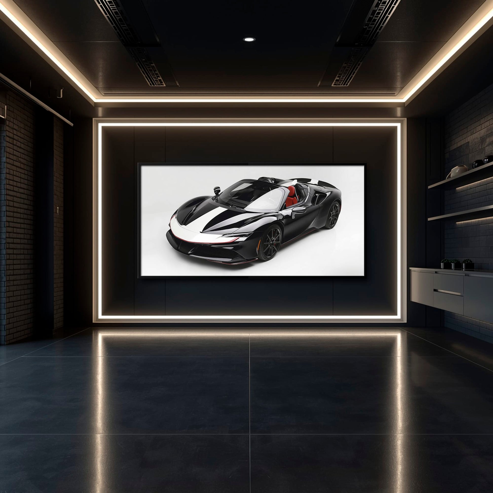 Ferrari SF90 Spider Wall Art | Luxury Supercar Canvas Print Cars