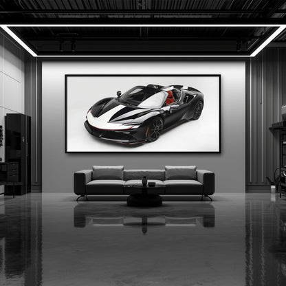 Ferrari SF90 Spider Wall Art | Luxury Supercar Canvas Print Cars