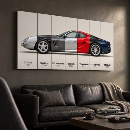 Ferrari V12 Evolution Poster & Canvas Wall Art | Caveson Cars