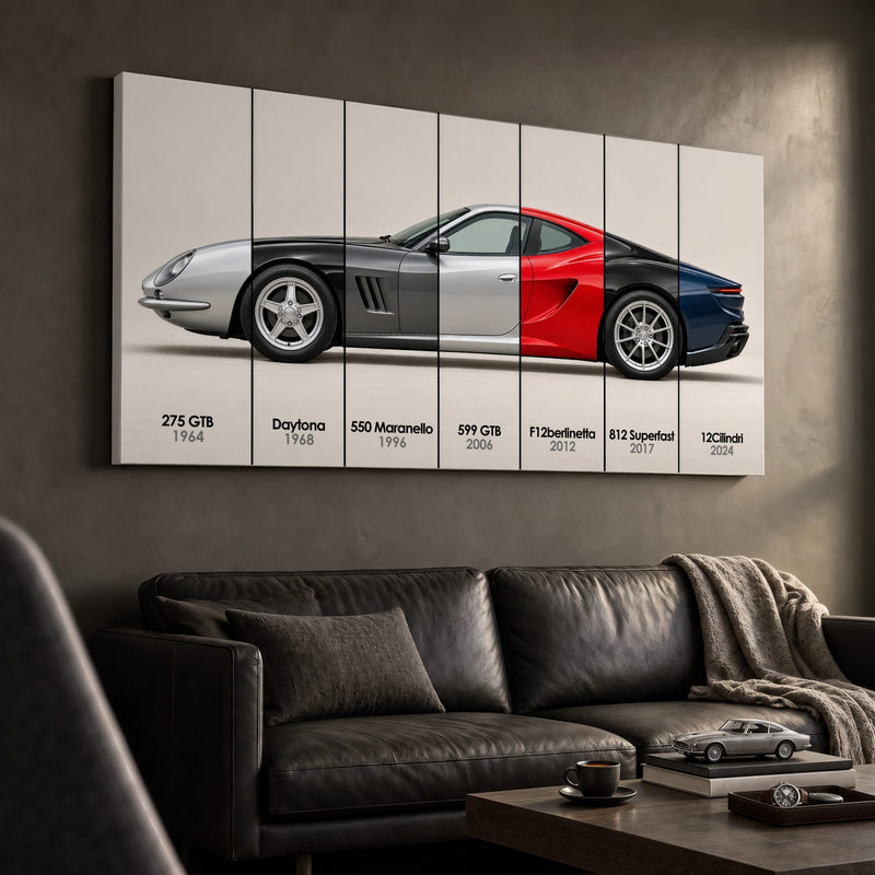 Ferrari V12 Evolution Poster & Canvas Wall Art | Caveson Cars