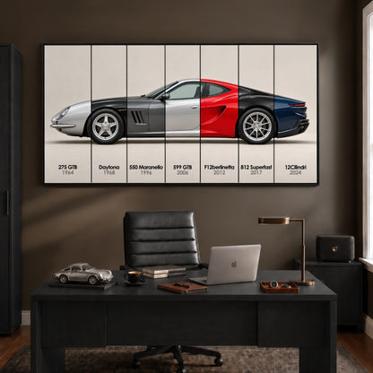 Ferrari V12 Evolution Poster & Canvas Wall Art | Caveson Cars