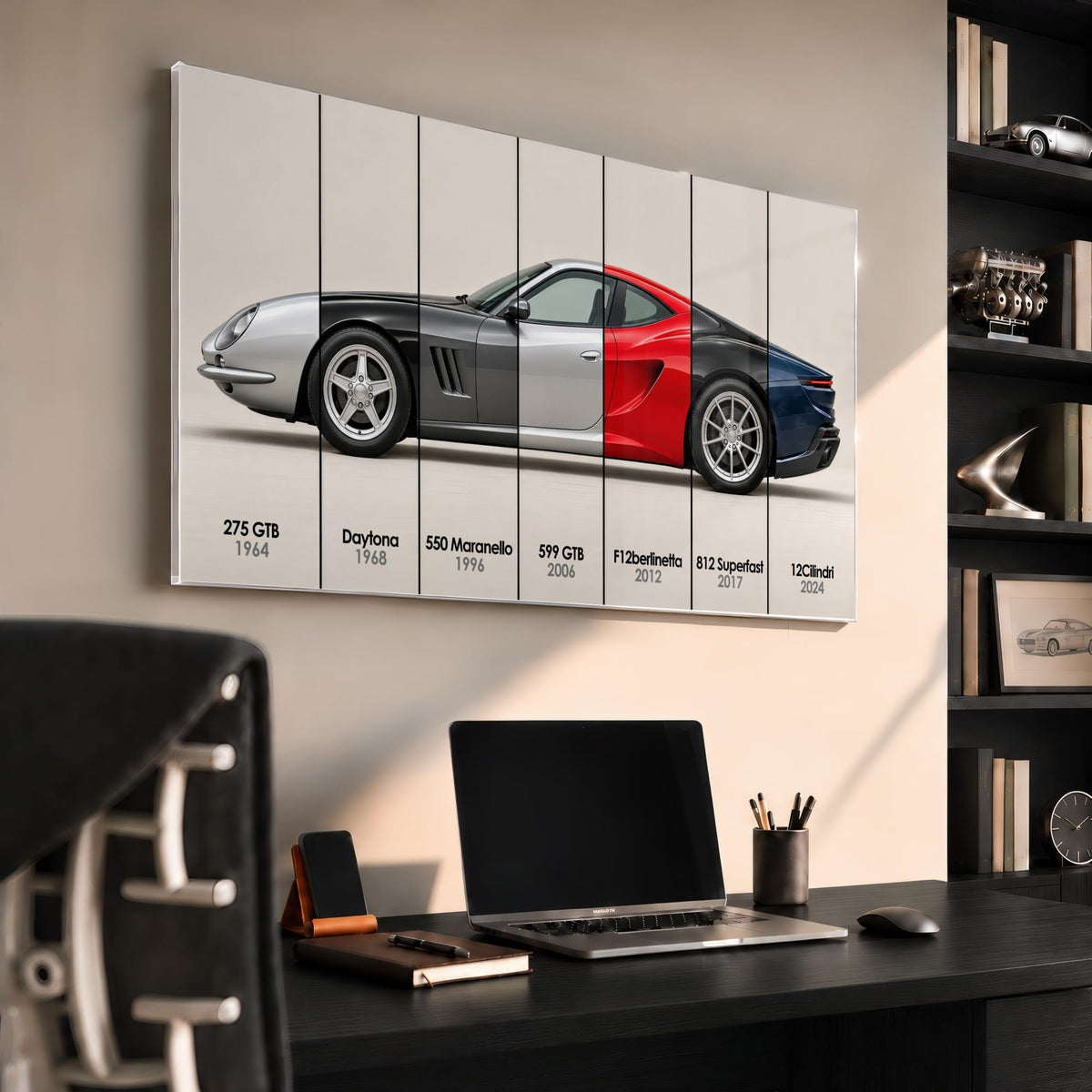Ferrari V12 Evolution Poster & Canvas Wall Art | Caveson Cars
