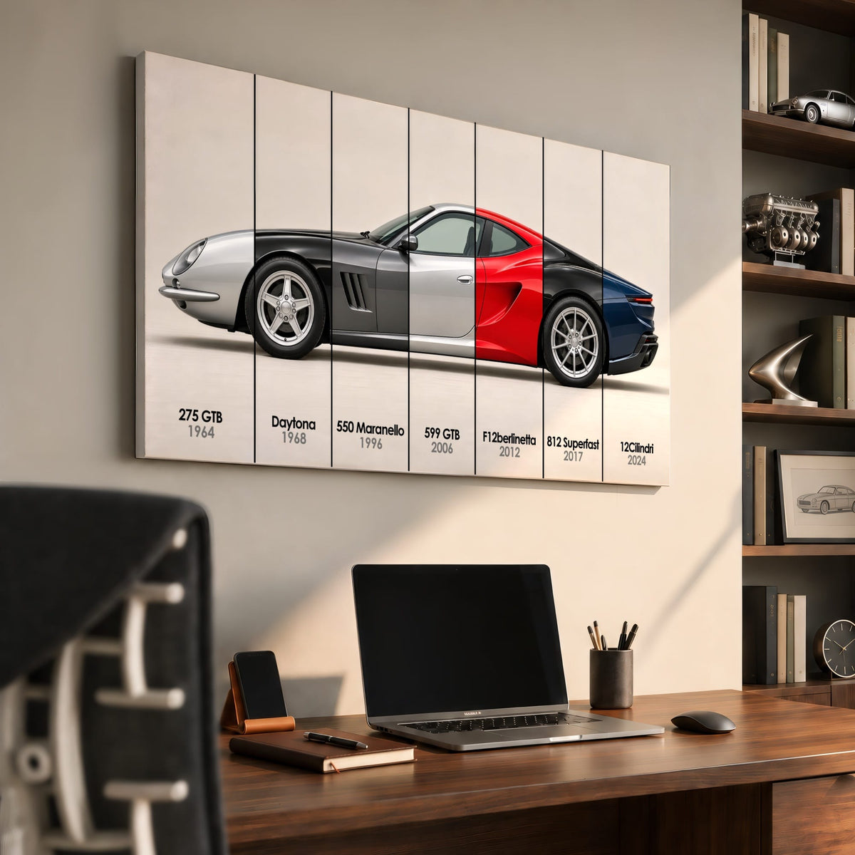 Ferrari V12 Evolution Poster & Canvas Wall Art | Caveson Cars