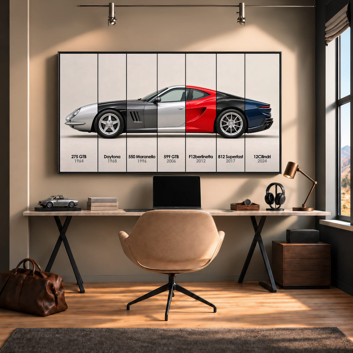 Ferrari V12 Evolution Poster & Canvas Wall Art | Caveson Cars