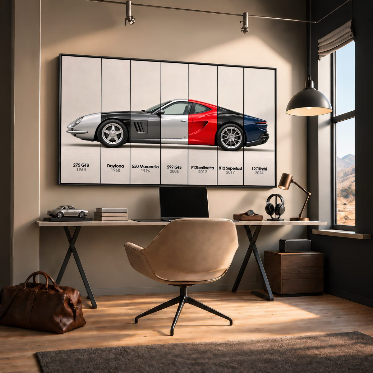 Ferrari V12 Evolution Poster & Canvas Wall Art | Caveson Cars