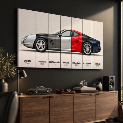 Ferrari V12 Evolution Poster & Canvas Wall Art | Caveson Cars