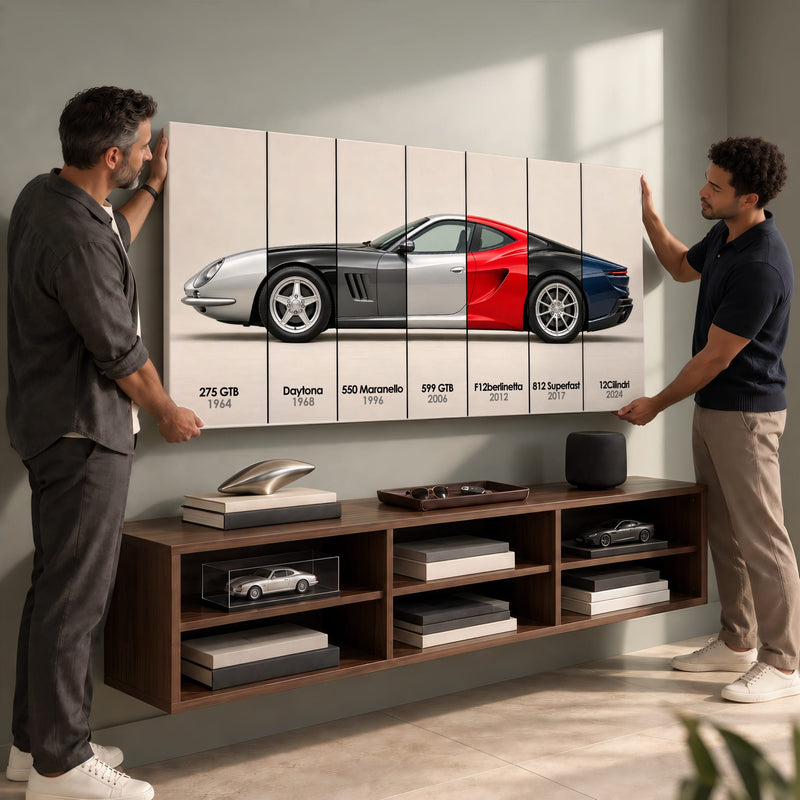 Ferrari V12 Evolution Poster & Canvas Wall Art | Caveson Cars