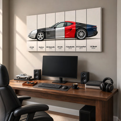 Ferrari V12 Evolution Poster & Canvas Wall Art | Caveson Cars