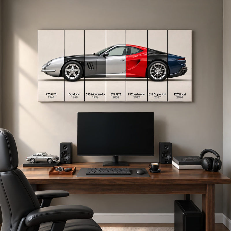 Ferrari V12 Evolution Poster & Canvas Wall Art | Caveson Cars