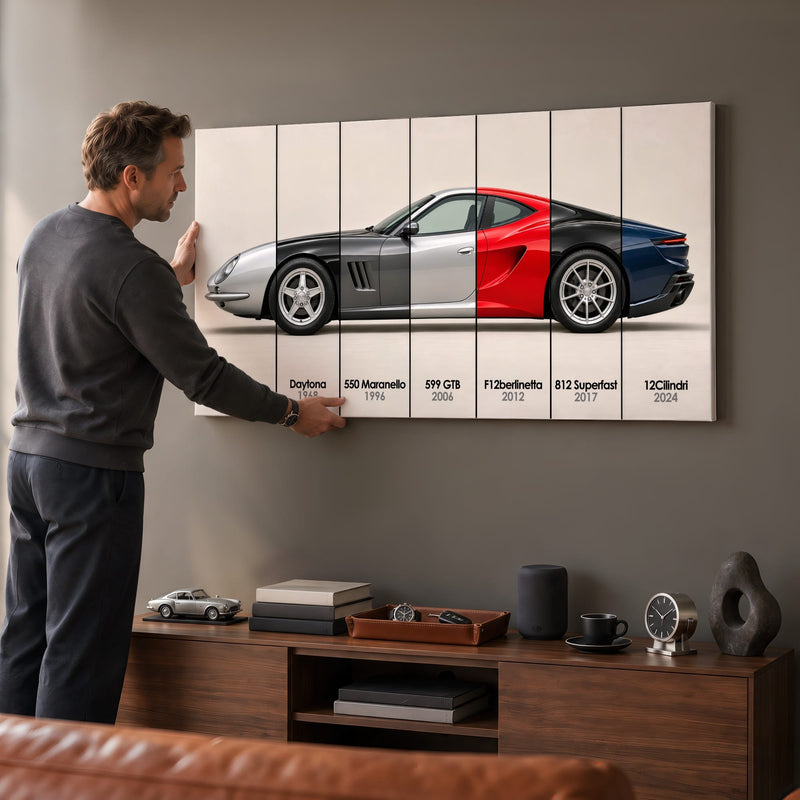 Ferrari V12 Evolution Poster & Canvas Wall Art | Caveson Cars
