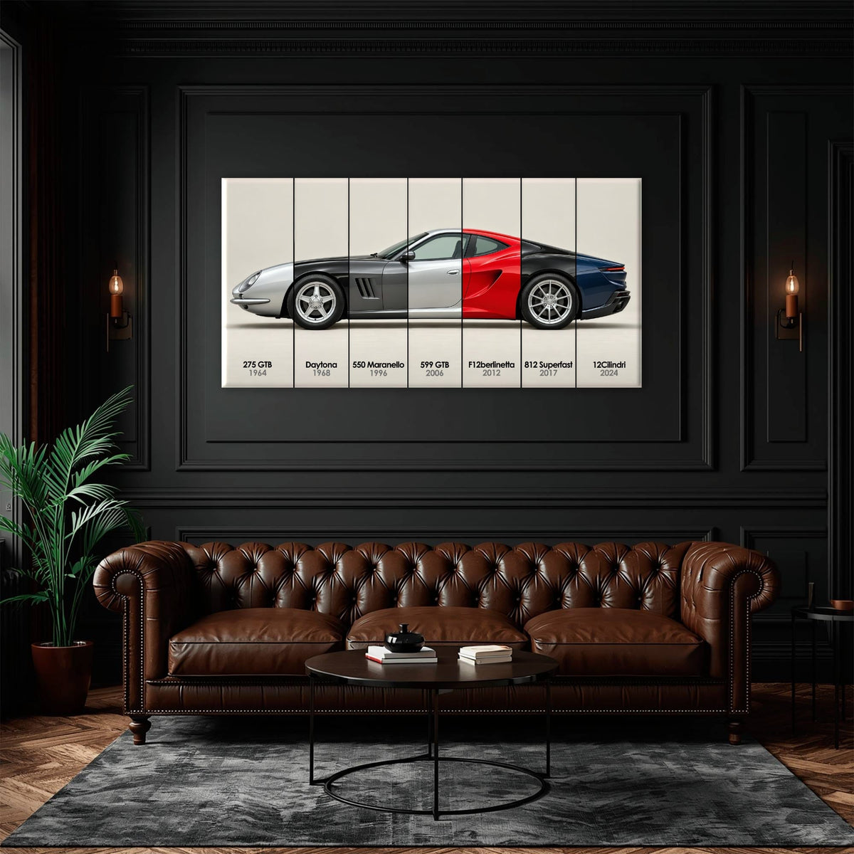 Ferrari V12 Evolution Poster & Canvas Wall Art | Caveson Cars