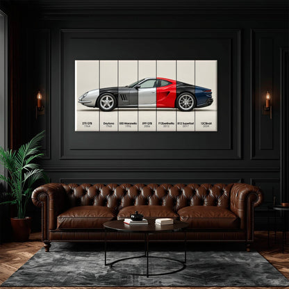 Ferrari V12 Evolution Poster & Canvas Wall Art | Caveson Cars