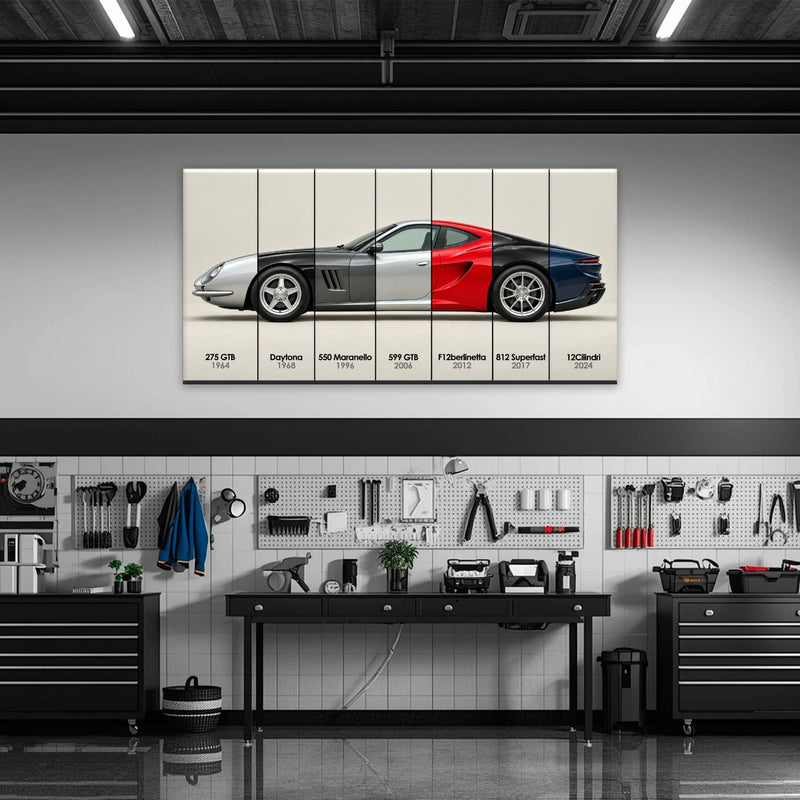 Ferrari V12 Evolution Poster & Canvas Wall Art | Caveson Cars