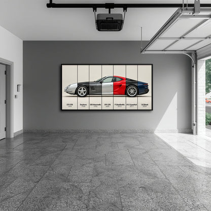 Ferrari V12 Evolution Poster & Canvas Wall Art | Caveson Cars