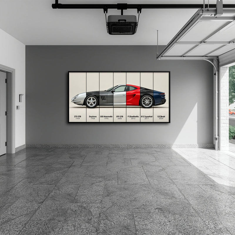 Ferrari V12 Evolution Poster & Canvas Wall Art | Caveson Cars