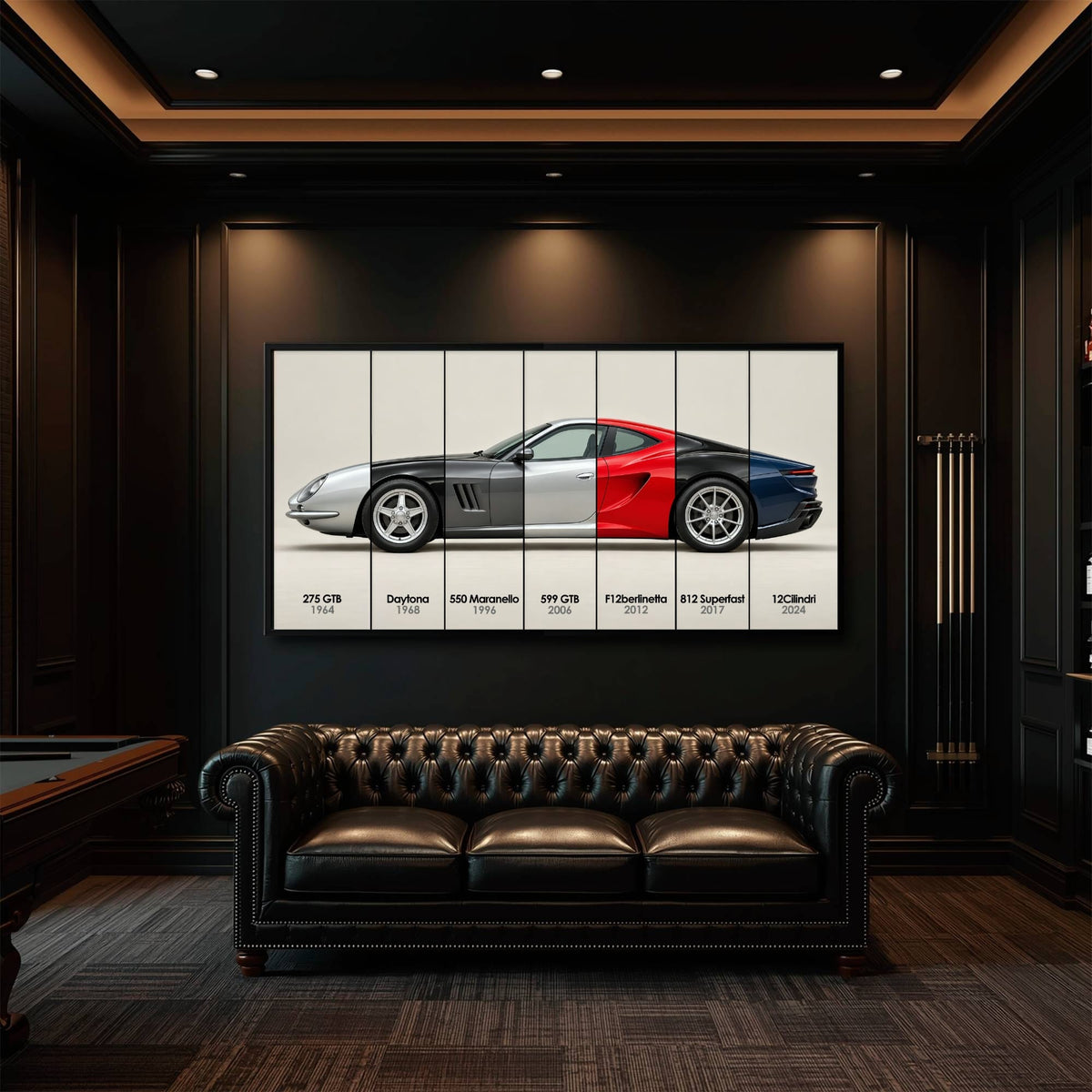 Ferrari V12 Evolution Poster & Canvas Wall Art | Caveson Cars