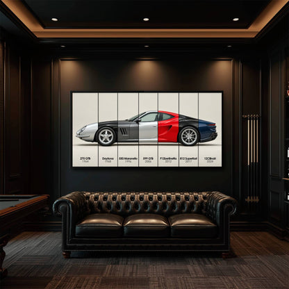 Ferrari V12 Evolution Poster & Canvas Wall Art | Caveson Cars