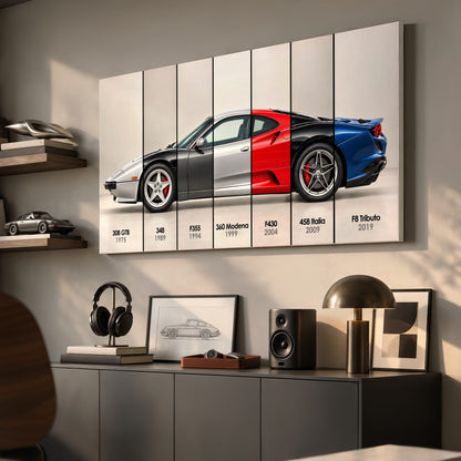 Ferrari V8 Evolution Poster & Canvas Wall Art | Caveson Cars